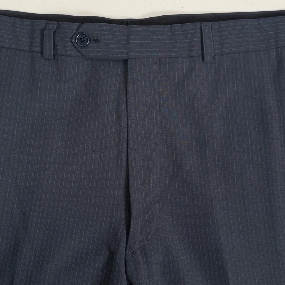 Brooks Brothers Fitzgerald Navy Herringbone Wool Dress Pants Stretch Mens 40x27 - Picture 2 of 7